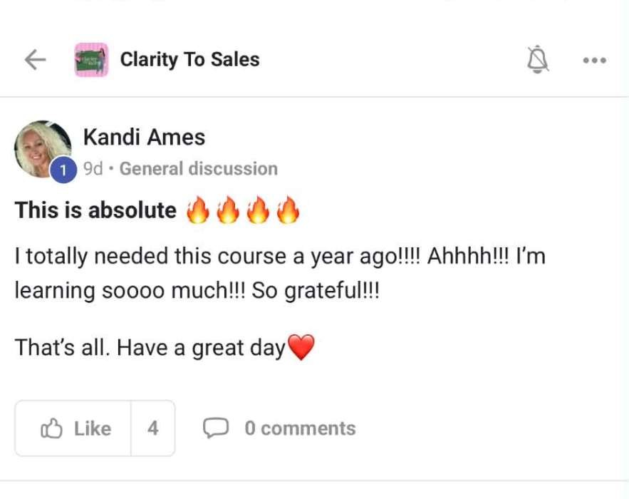 Kandi Ames — I needed this course a year ago